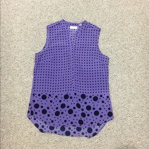 Women purple shell in polka dot print